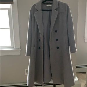 Grey Wool Blend Coat